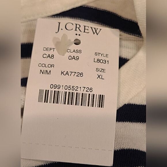 J. Crew Sequin Pineapple Tee, Navy & White Striped, Summer, Spring | XL - Picture 6 of 10